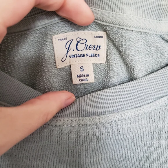 JCrew Vintage Soft Blue French Terry Crewneck Size Small - Picture 3 of 6
